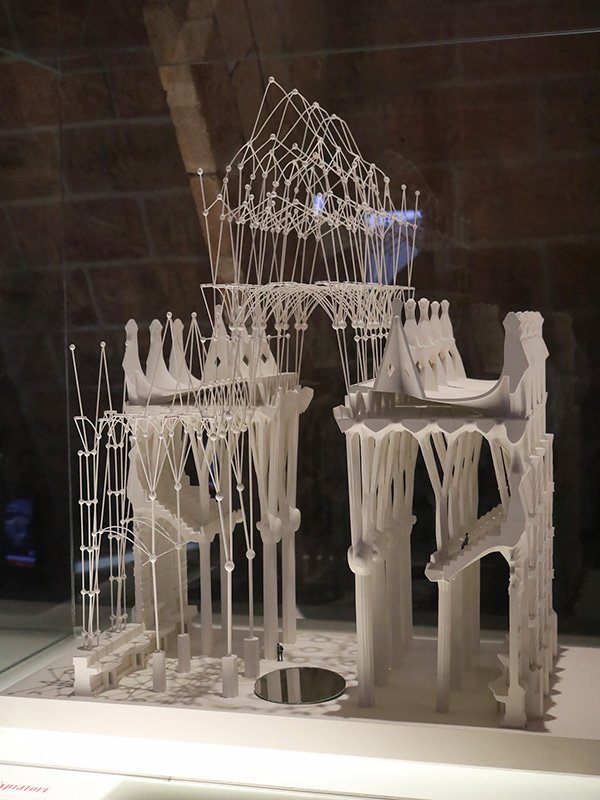 Casa Mila in Barcelona Scale model of the Sagrada Familia Basilica exhibited inside Casa Milà (La Pedrera) in Barcelona