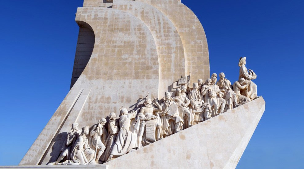 Stone monument sculpture of the Monument to the Discoveries in Lisbon