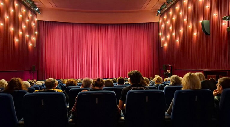 Full cinema hall audience before the start of a film premiere at the Berlin International Film Festival in Delphi Filmpalast