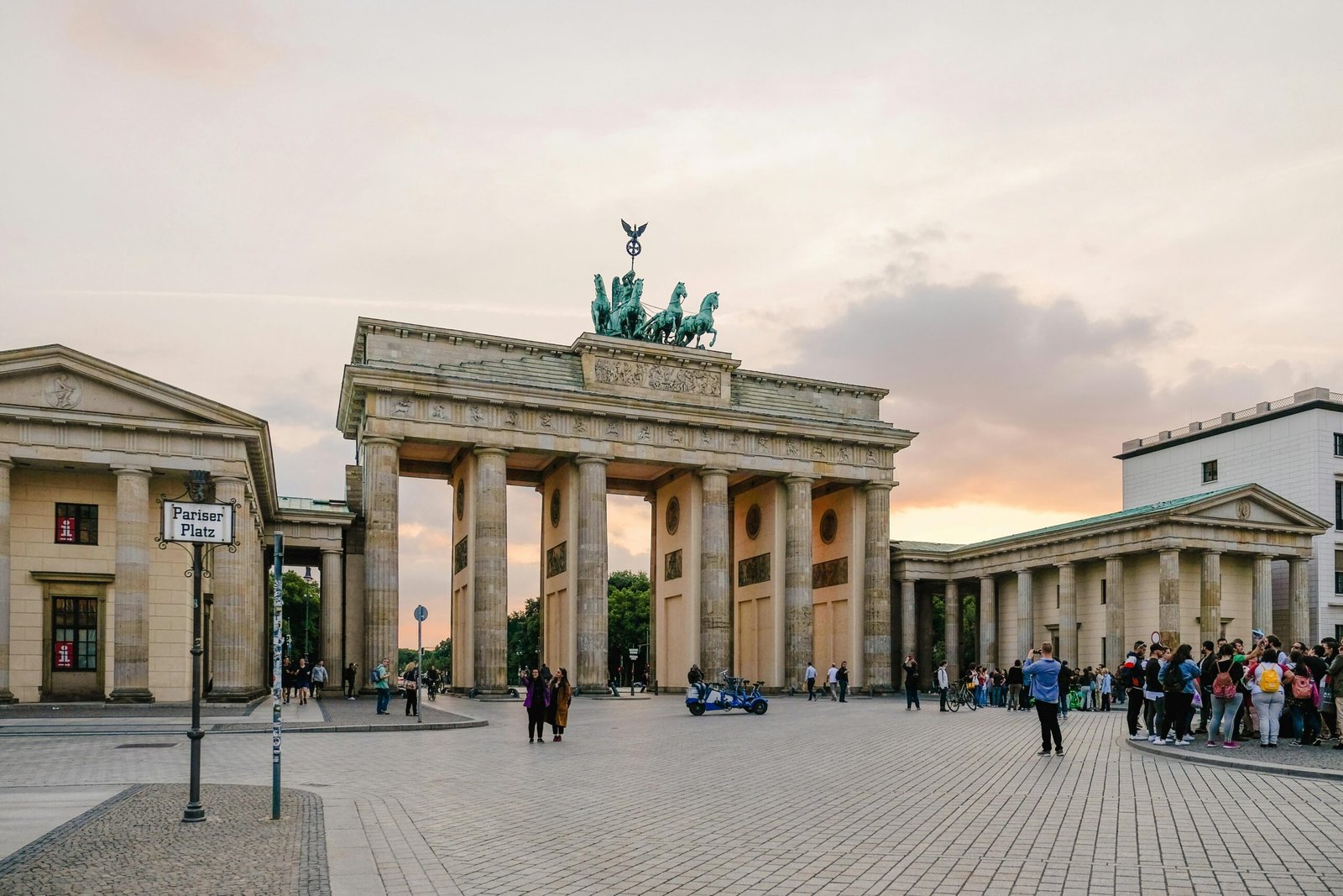 View of the Brandenburg Gate, one of the most famous landmarks in Berlin