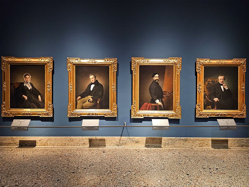 Portrait painting displayed in the Pinacoteca di Brera collection in Milan, showcasing classical Italian artistry.