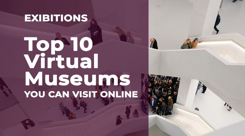 News Illustrative image representing virtual museum tours, featuring digital screens, artwork, and immersive online exhibition elements.